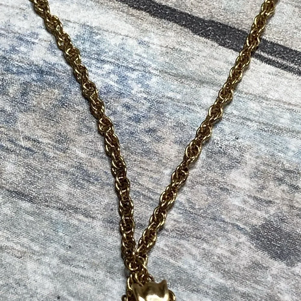 Avon Floating Heart‎ Pendant crystals Vermeil Necklace 16